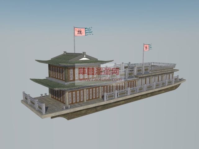 中式船舫建筑SU模型