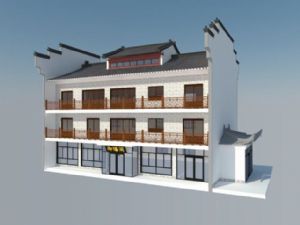 中式建筑酒楼SU模型