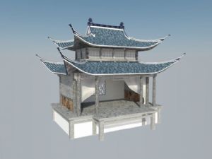 古代戏台戏楼SU模型
