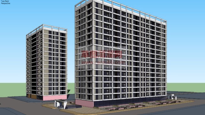 建筑高层楼房SU模型