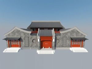 中式四合院的SU模型