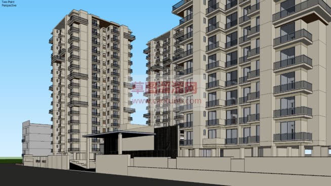 小山地公寓住SU模型