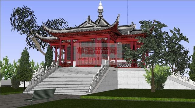 古建宝殿寺庙SU模型