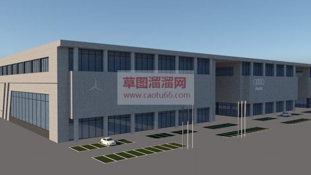 4S店汽贸园SU模型