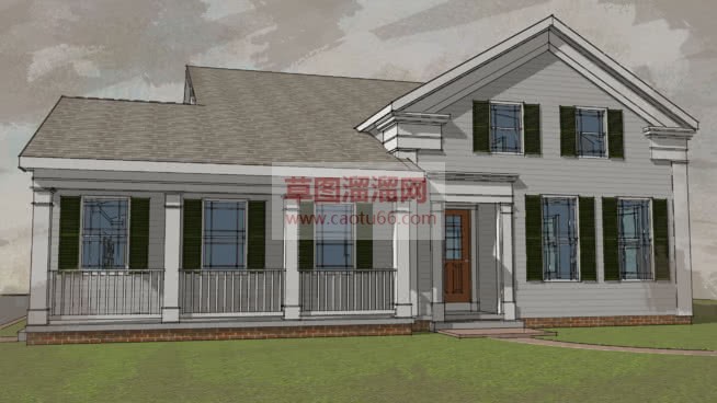 美式房屋建筑SU模型