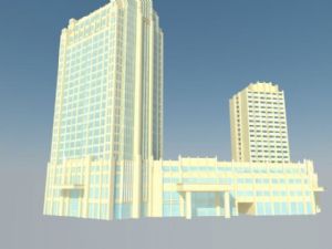 综合体玻璃幕SU模型