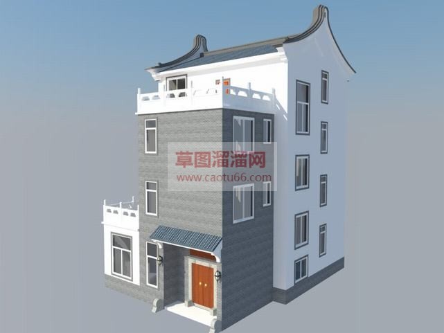 农村别墅-中SU模型