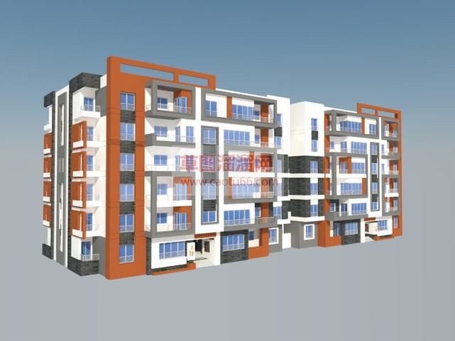 公寓住宅宿舍SU模型