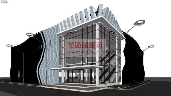 现代博物馆展SU模型
