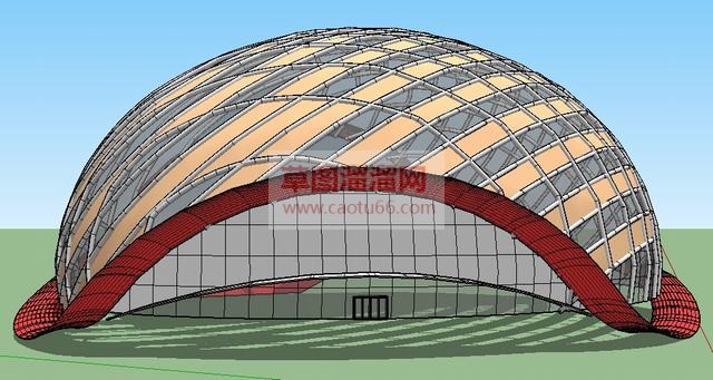 龟壳现代建筑SU模型