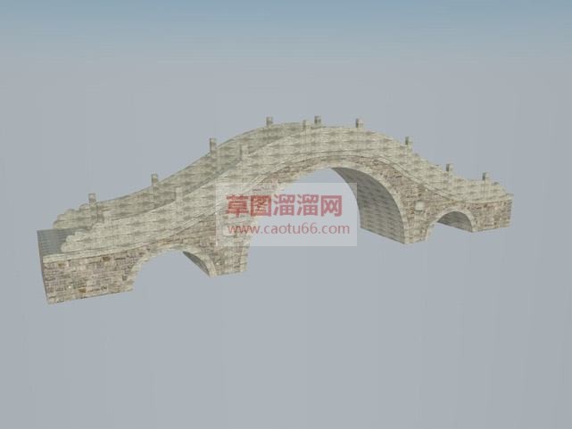 龙门石桥中式SU模型