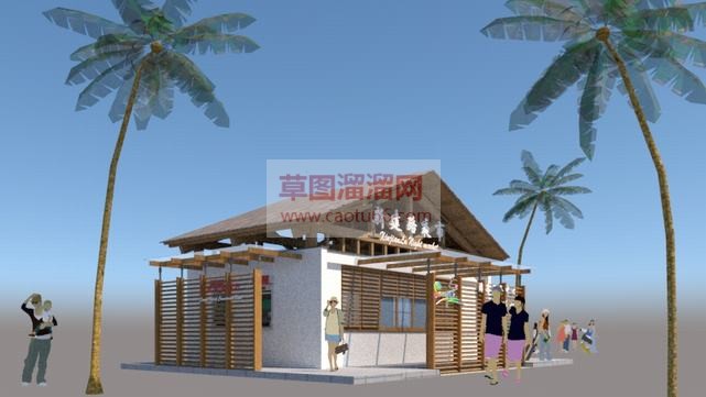 游客服务中心SU模型