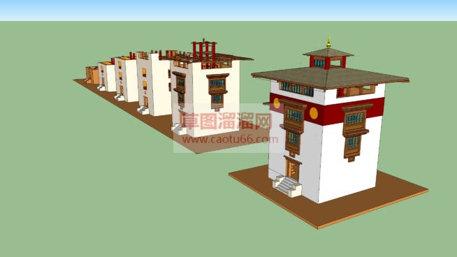藏式独栋建筑SU模型