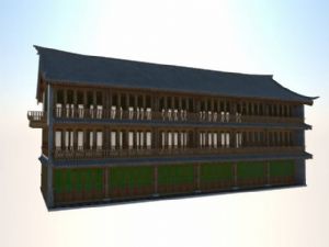 木制客栈民宿SU模型