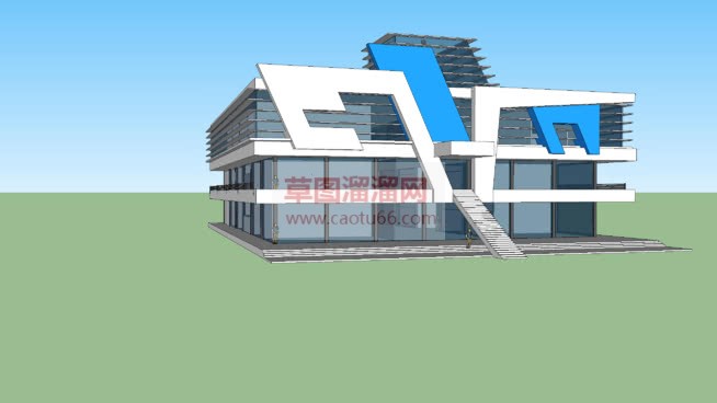 特色玻璃墙建SU模型