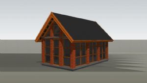 红砖小玻璃房SU模型