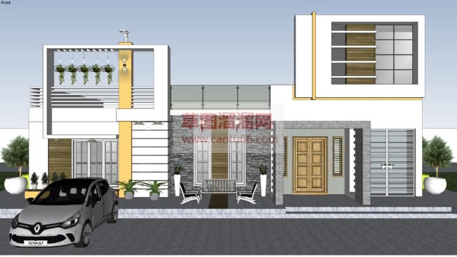 现代别墅建筑SU模型