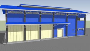 蓝色厂房建筑SU模型