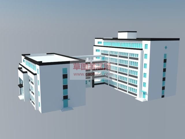 现代综合楼建SU模型