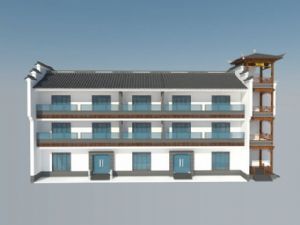 中式校园集体SU模型
