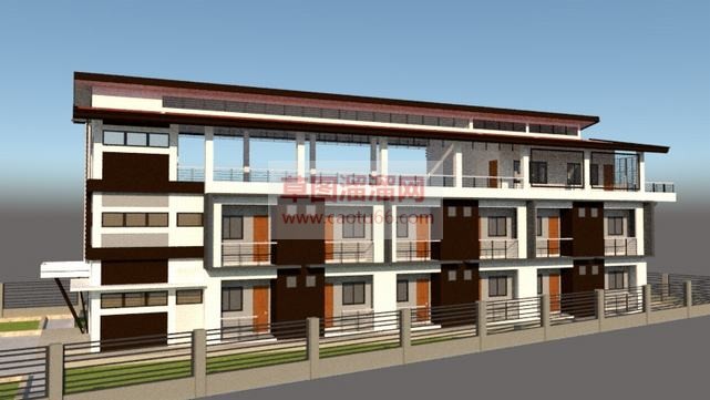 现代公寓住宅SU模型