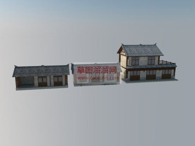 农村乡村建筑SU模型