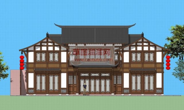 川南民居建筑SU模型