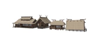 古代木屋茅草SU模型