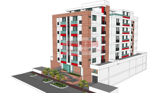 小区公寓建筑SU模型