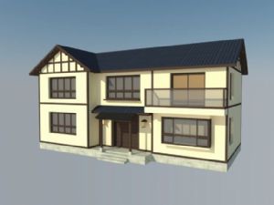 日式别墅建筑SU模型 免费sketchup模型下载