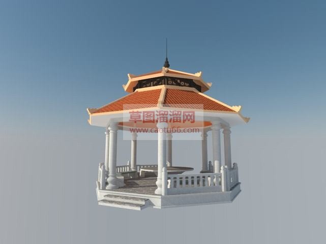 欧式亭子草图SU模型