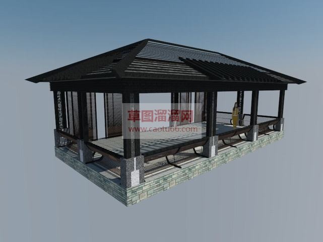 后现代风格水SU模型