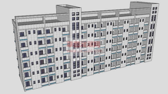 高中宿舍楼建SU模型