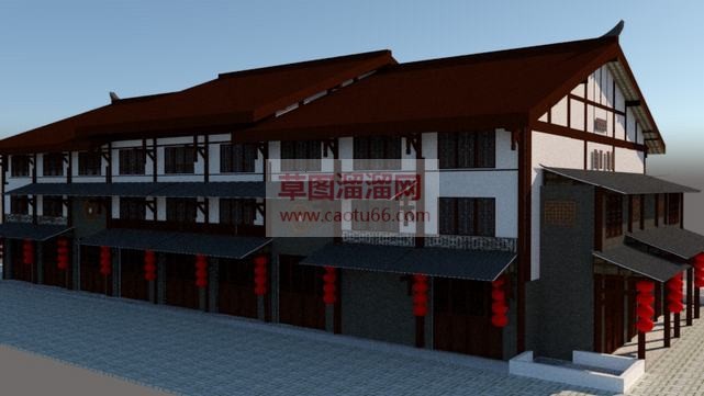 古建客栈免费SU模型