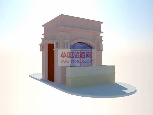 欧式小区岗亭SU模型