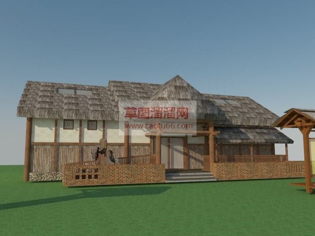 公厕茅草房免SU模型