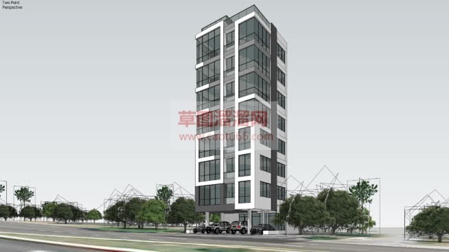办公楼高层建SU模型