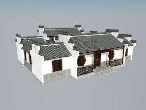 草图徽派建筑SU模型