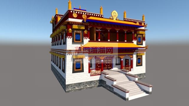 藏式寺庙建筑SU模型