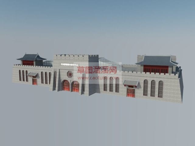 古建筑城楼游SU模型