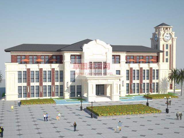 欧式会所建筑SU模型