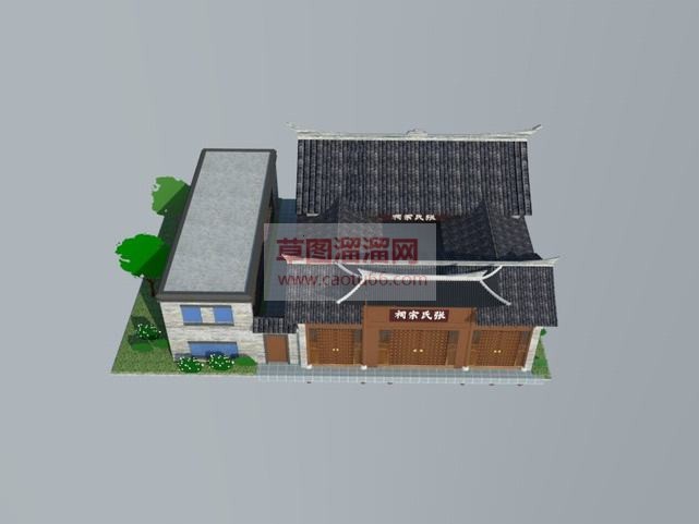 中式建筑宗祠SU模型