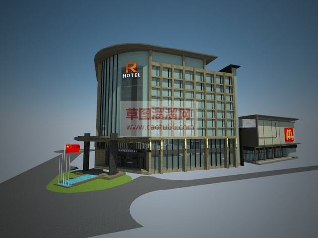 现代风酒店商SU模型