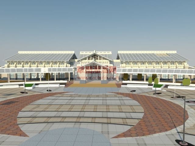 温泉建筑景区SU模型