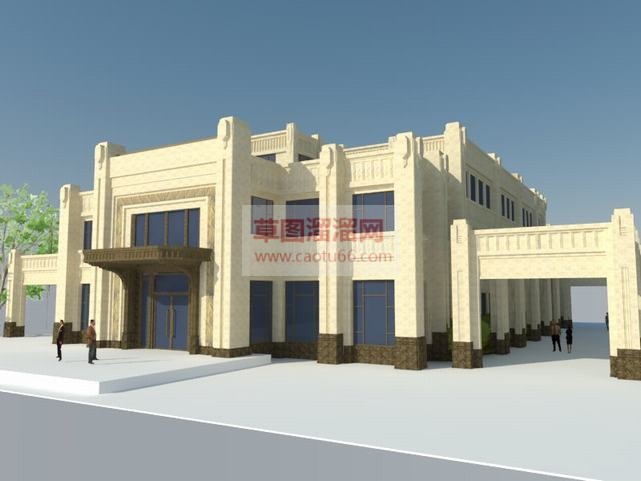 欧式会所建筑SU模型