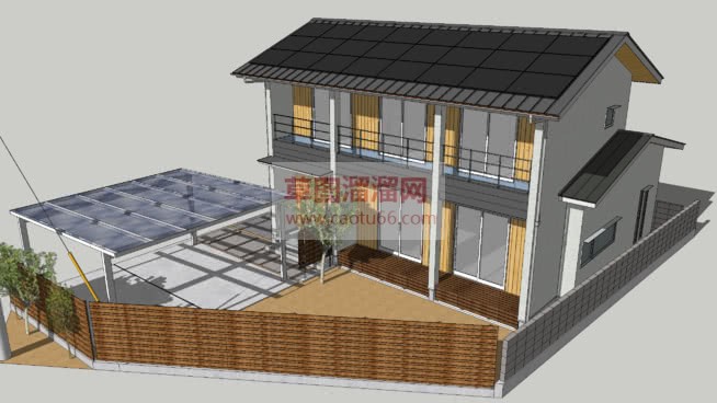太阳能屋顶房SU模型