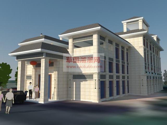 现代展馆建筑SU模型