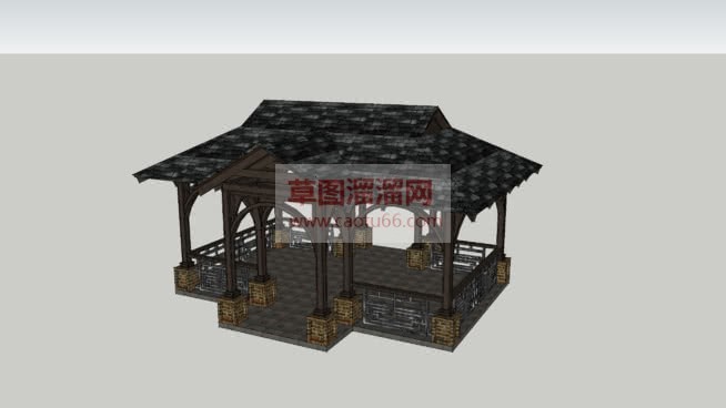 凉亭建筑SU模型
