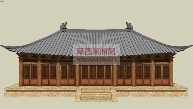 传统屋顶建筑SU模型