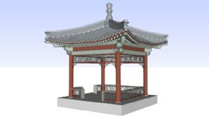 中式亭子凉亭SU模型 免费sketchup模型下载